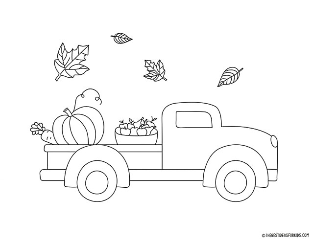 Thanksgiving Truck Coloring Page