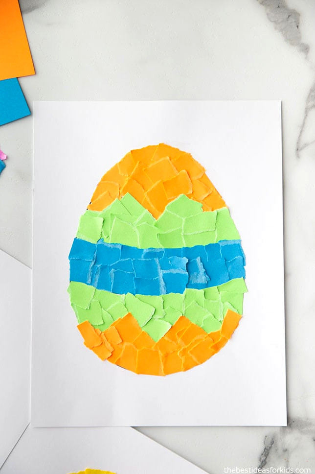 Ripped Paper Easter Activity for Children