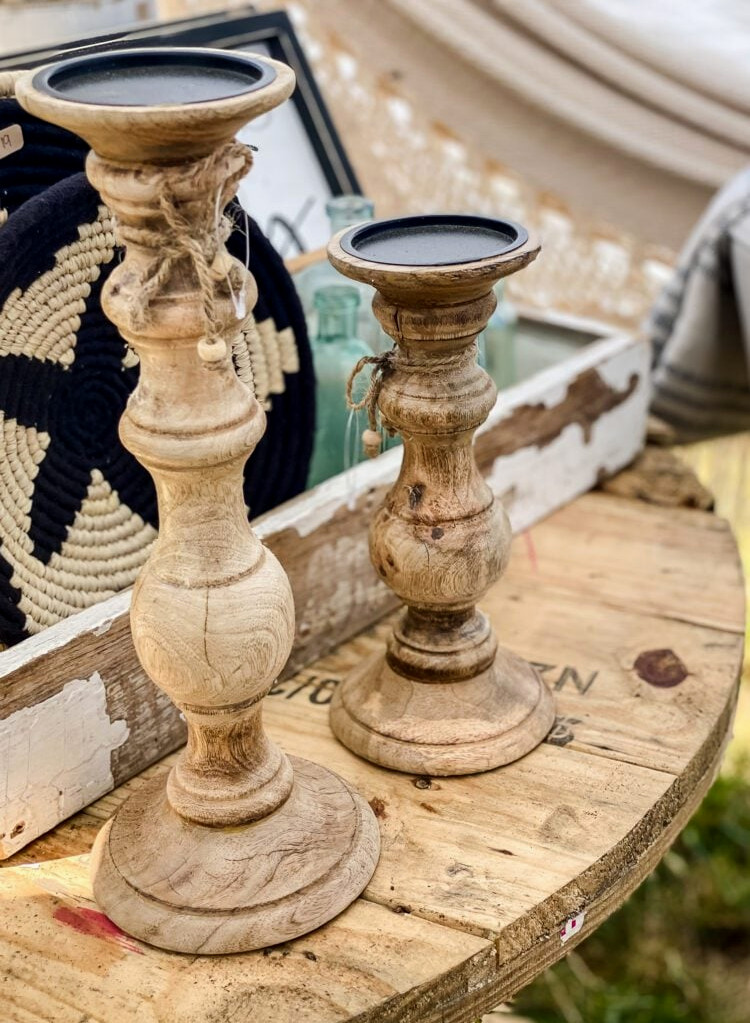 Candlesticks on table