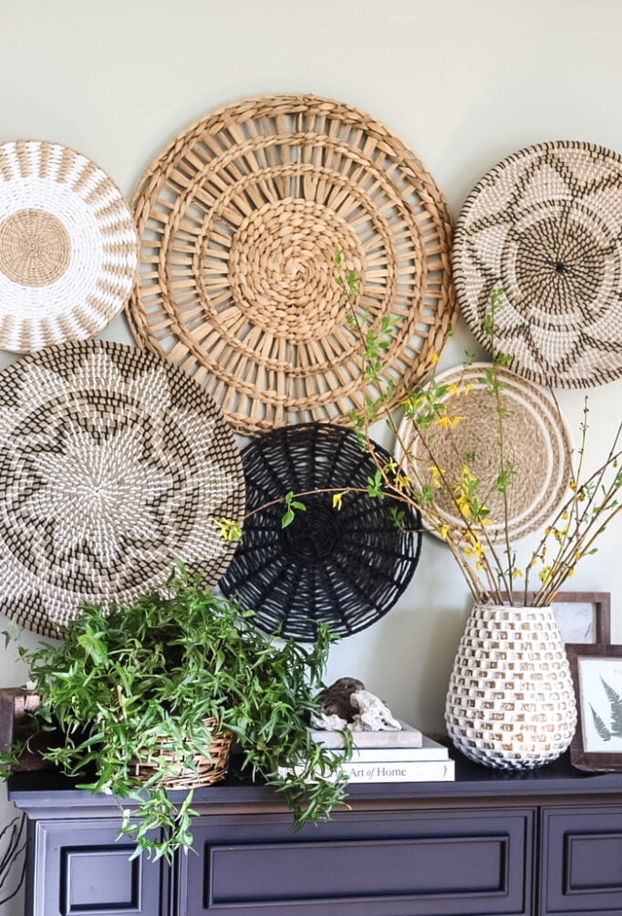 basket wall above the mantle
