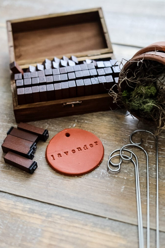 supplies to make clay plant markers