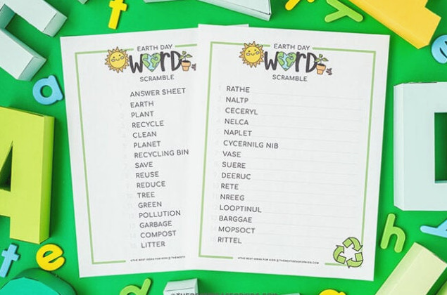 earth day word scramble free printable