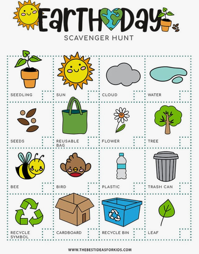 free printable earth day scavenger hunt