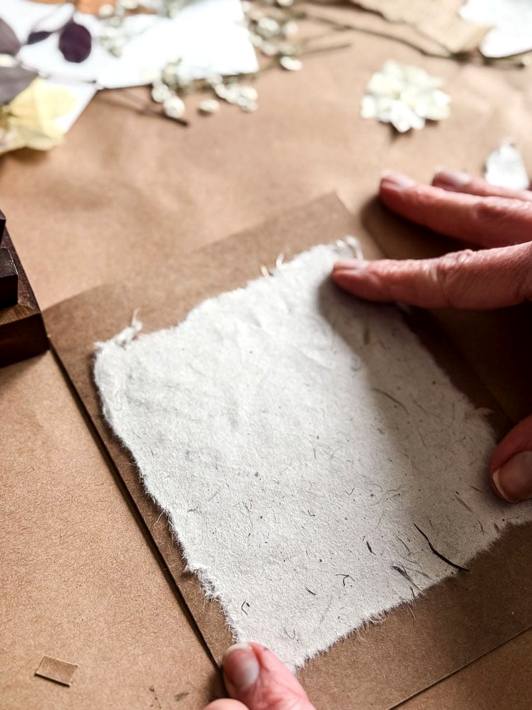 gluing paper to a notecard