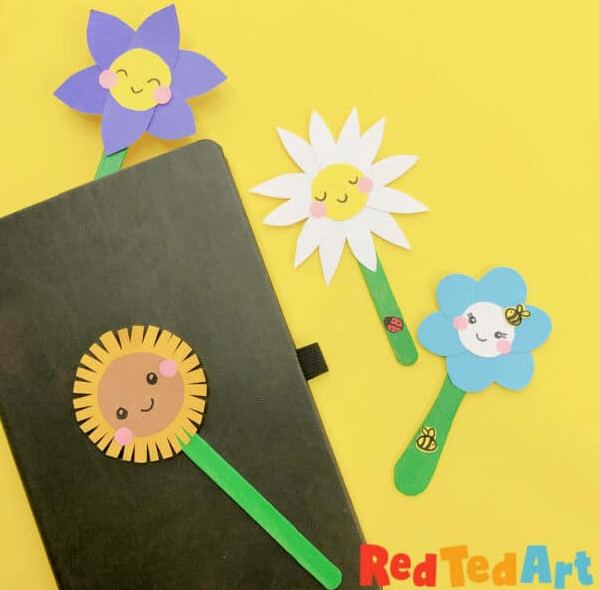 adorable flower bookmarks