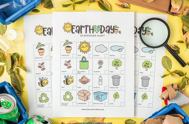 printable earth day scavenger hunt page