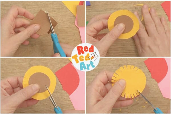cut sunflower circles