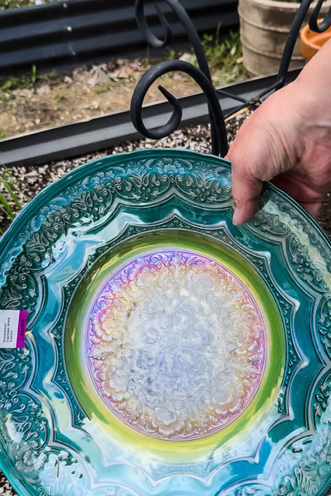 glass bowl used for bird bath