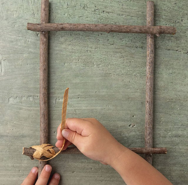 Add Raffia Ribbon to Sticks
