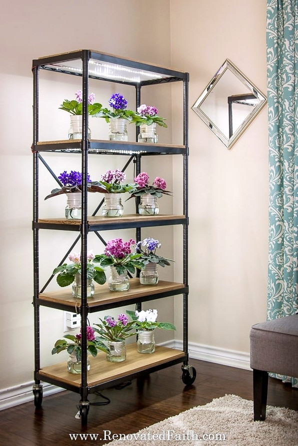 DIY grow light plant stand