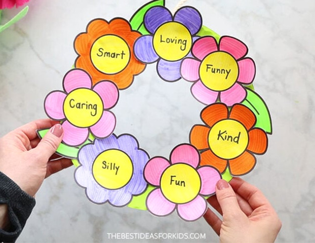 Flower Paper Plate Wreath Craft