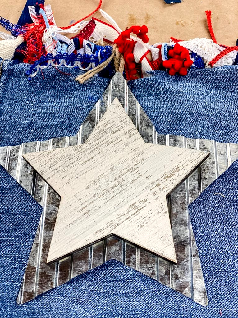 white and metal star ornament