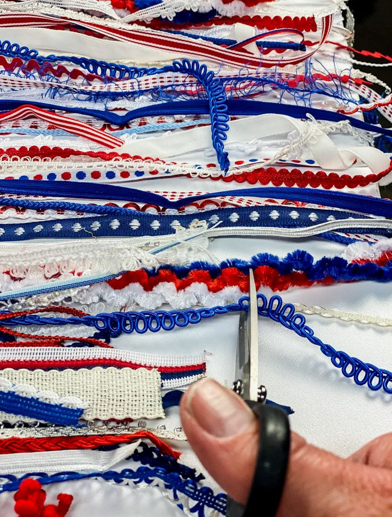 cutting ribbons with scissors