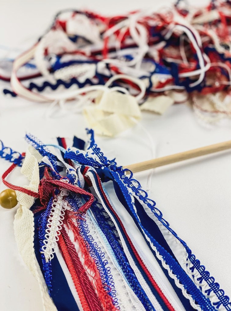 making a patriotic ribbon flag