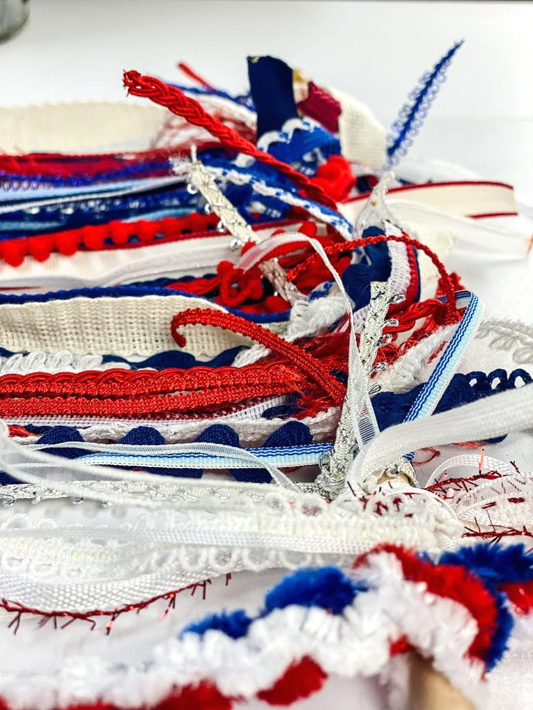 red, white, and blue ribbons