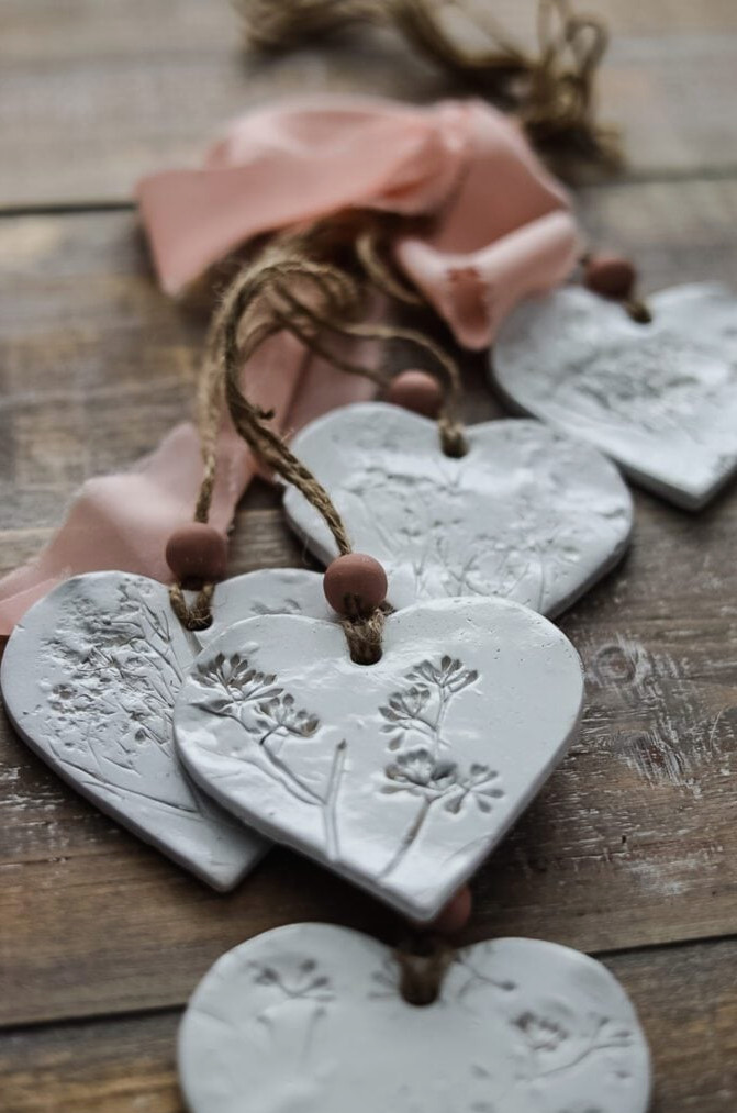 clay heart hanger