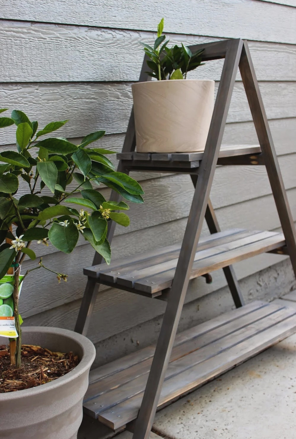 DIY A-frame stand for plants