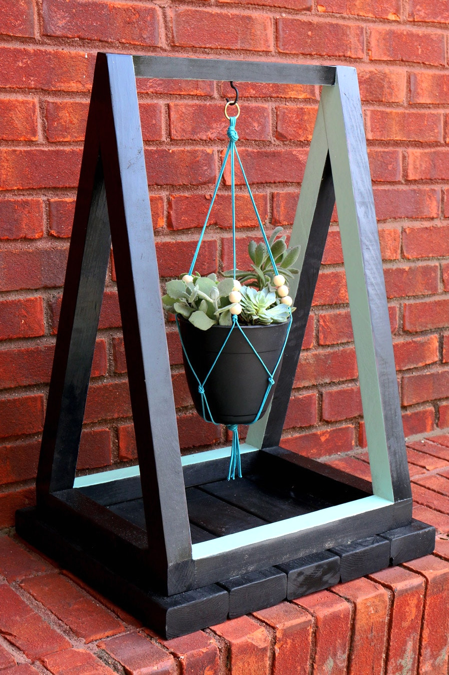 homemade hanging plant stand