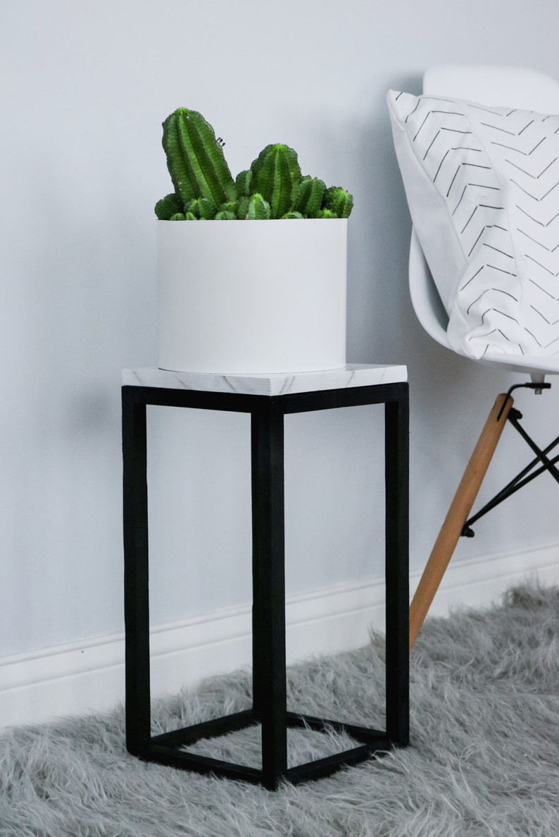 homemade contemporary marble plant stand