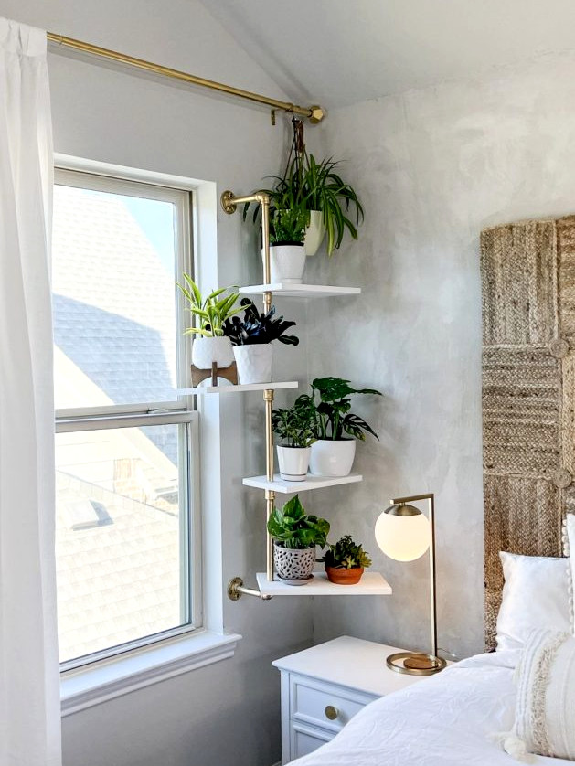 diy moveable shelf plant stand