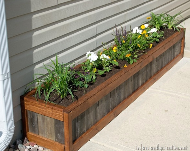 reclaimed wood planter