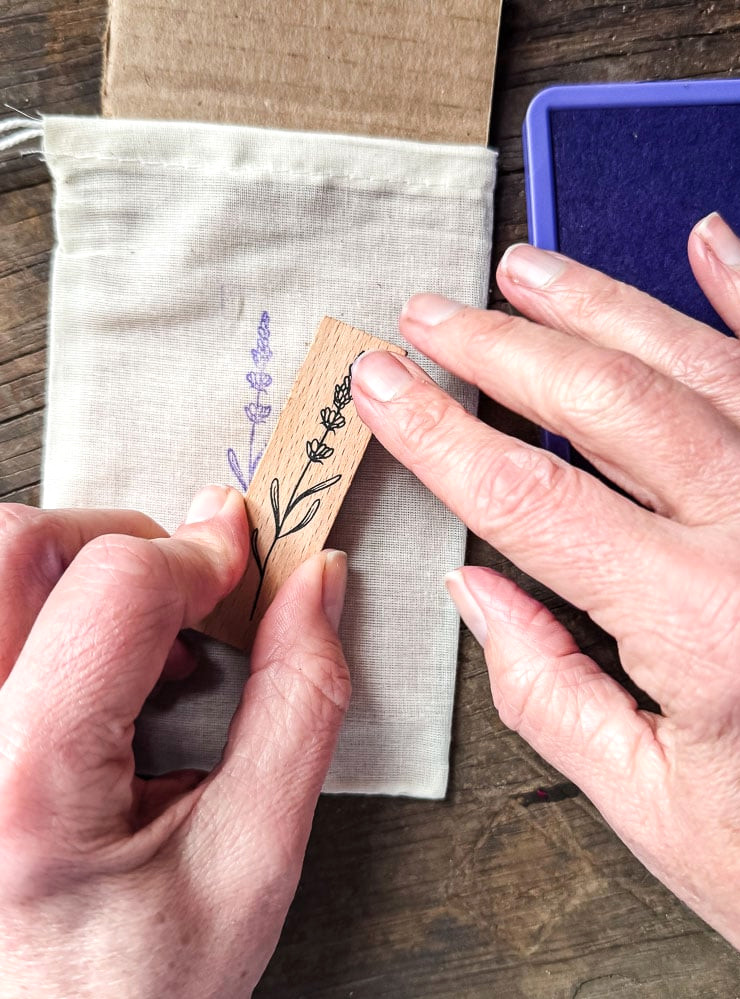 stamping a sachet bag