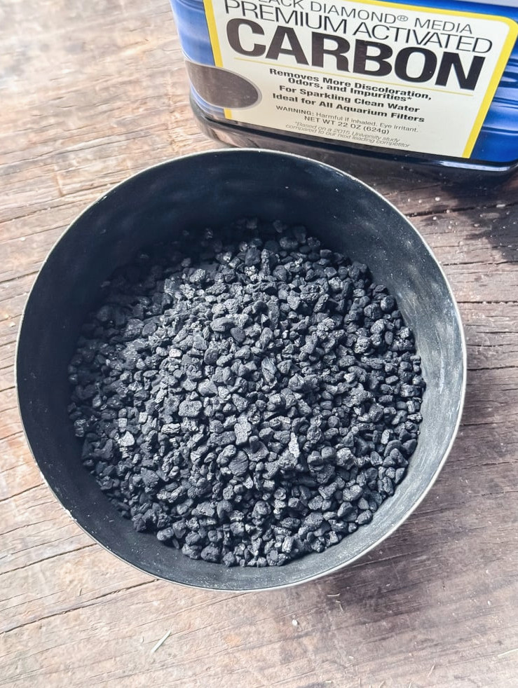 activated charcoal in bowl
