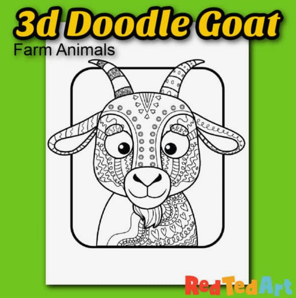 3d Doodle Art Goat