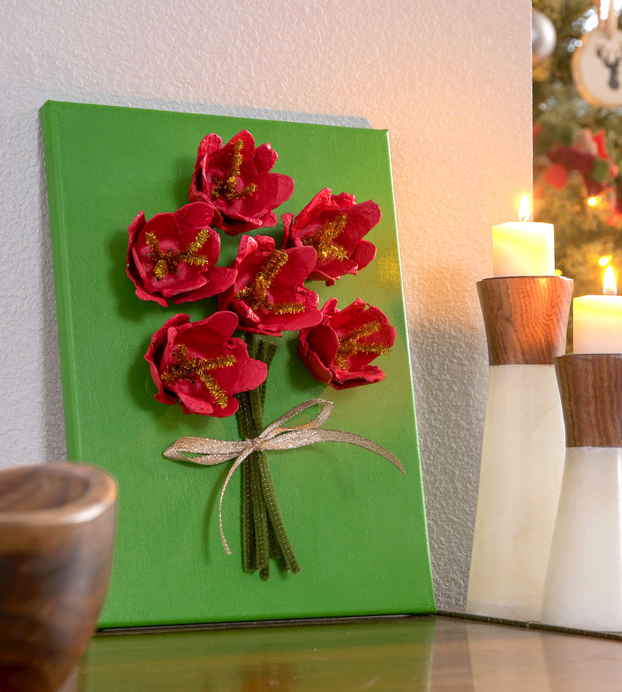 christmas poinsettia canvas craft for kids
