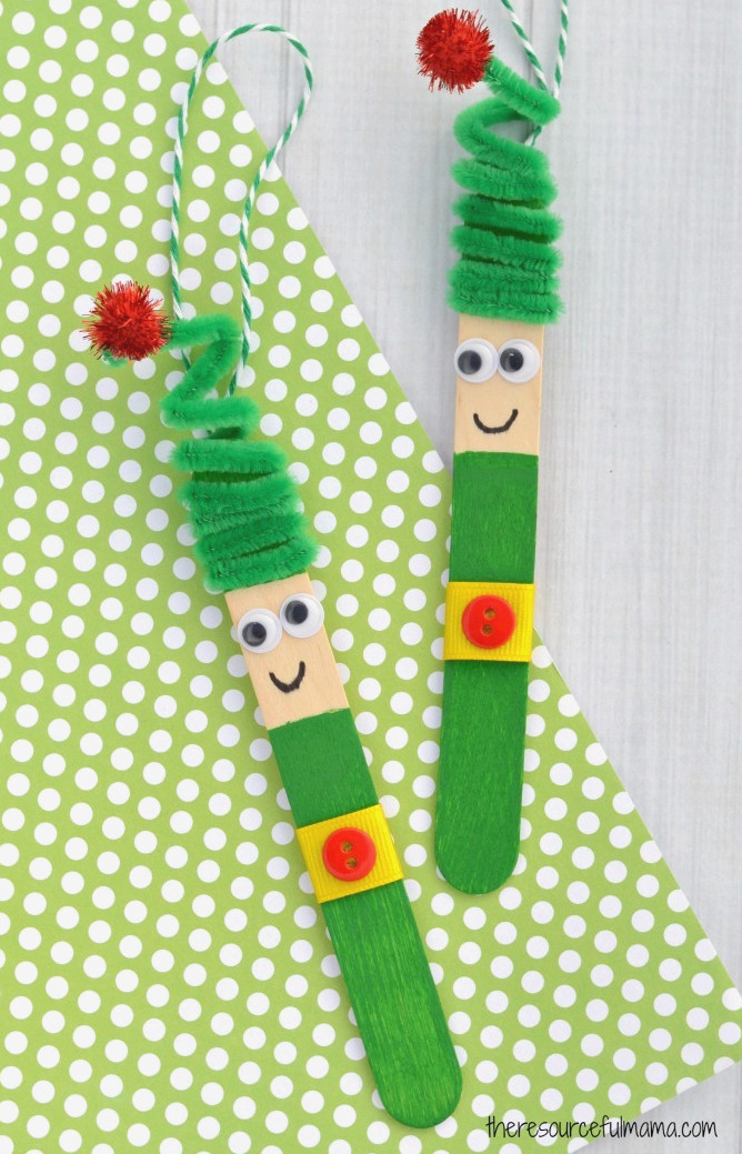 Craft Stick Elf Ornament