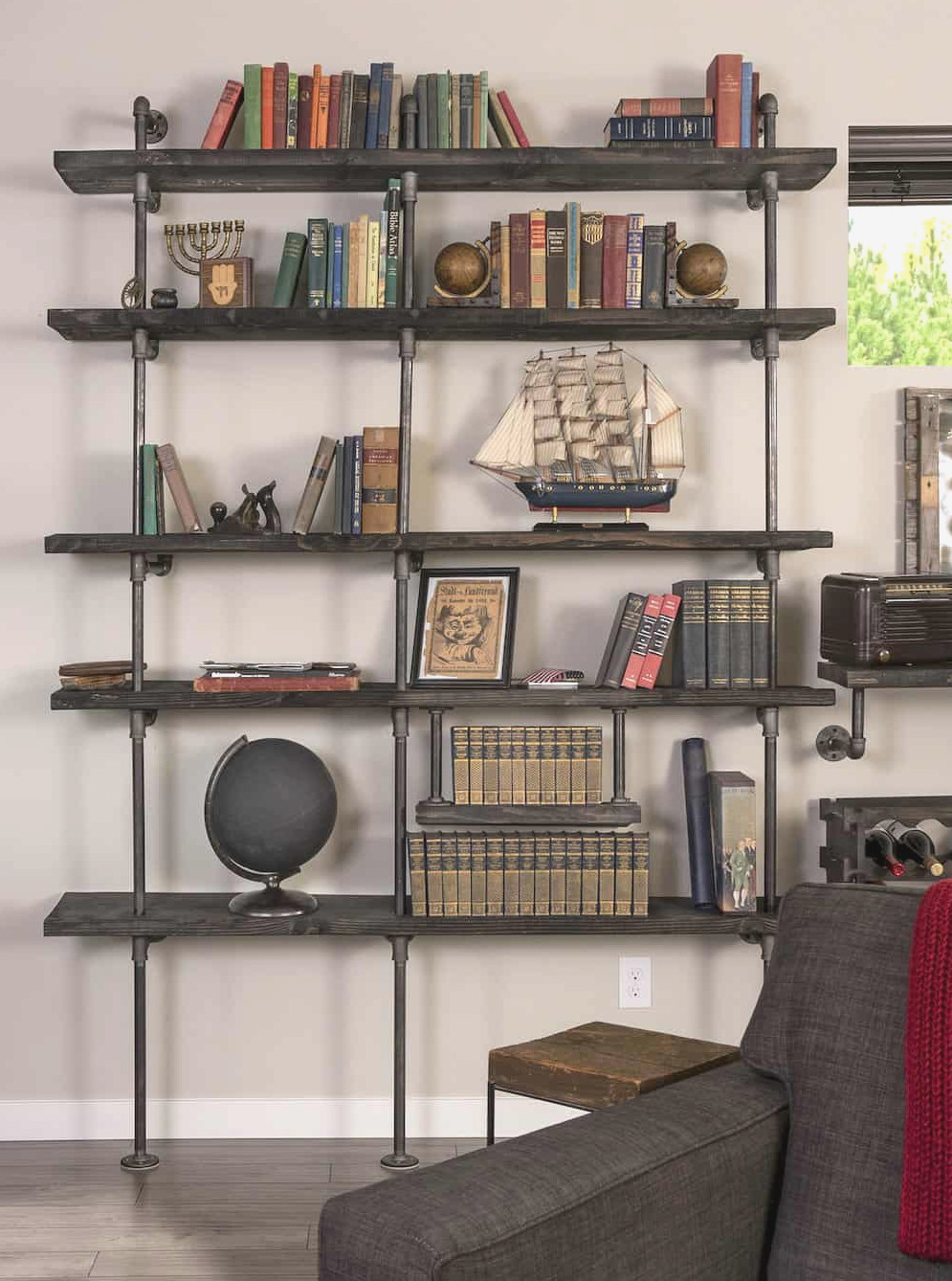 Make pipe shelves