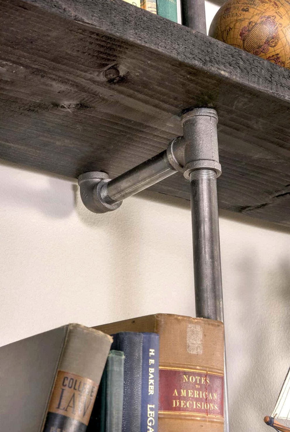 DIY wall shelves with pipe and wood