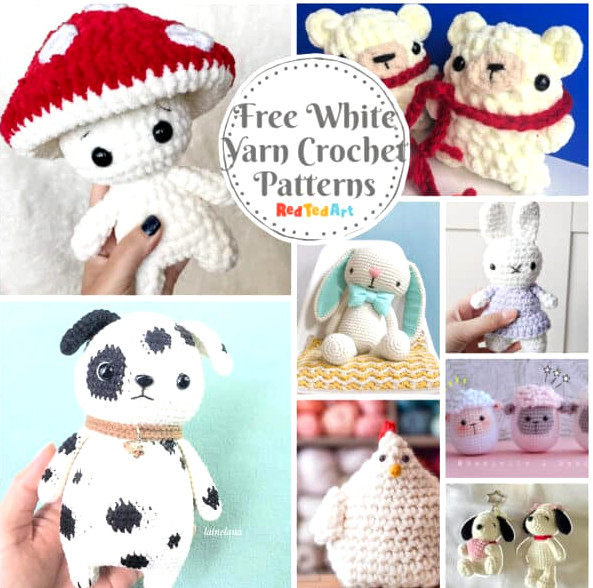 Free white amigurumi patterns to make from cream yarn