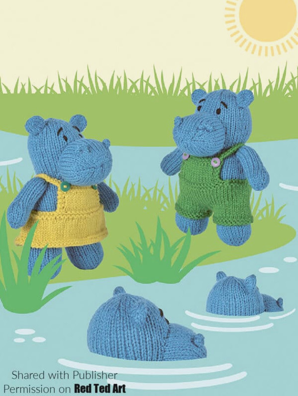 How to knit a hippo plush toy