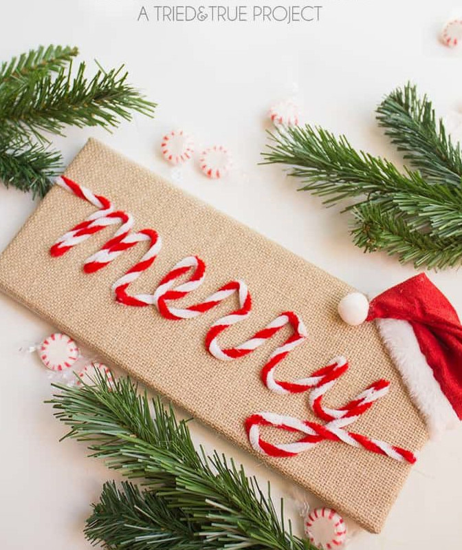 "Merry" Vintage Christmas Sign