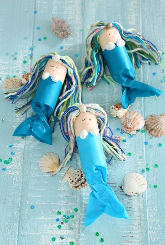 Paper Roll Mermaid Craft for Kids- Easy DIY Mermaids – Red Ted Art – Kids Crafts