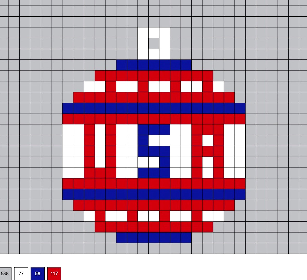 USA Christmas ornament perler beads
