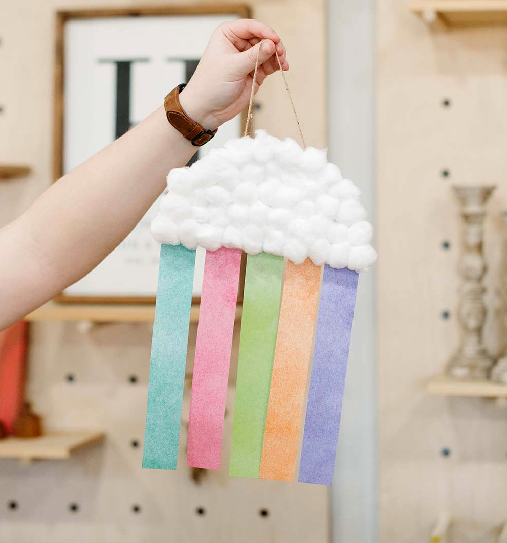 cotton ball cloud craft