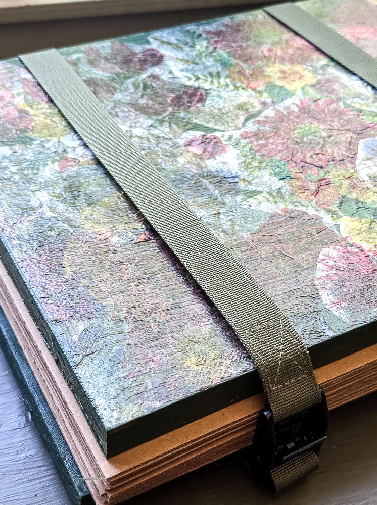 close up view of corner of flower press