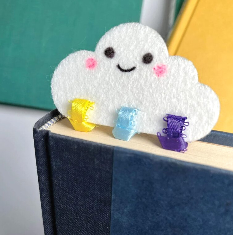 felt cloud bookmark