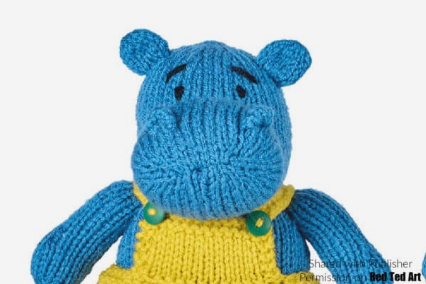 knitted hippo face details