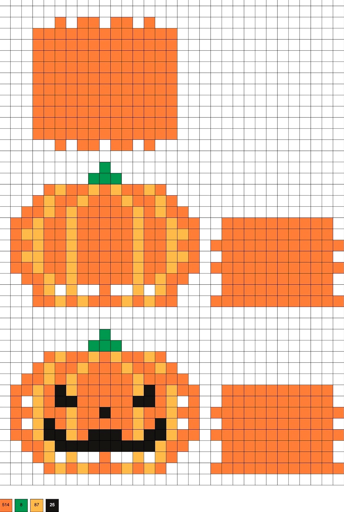 perler beads halloween pumpkin