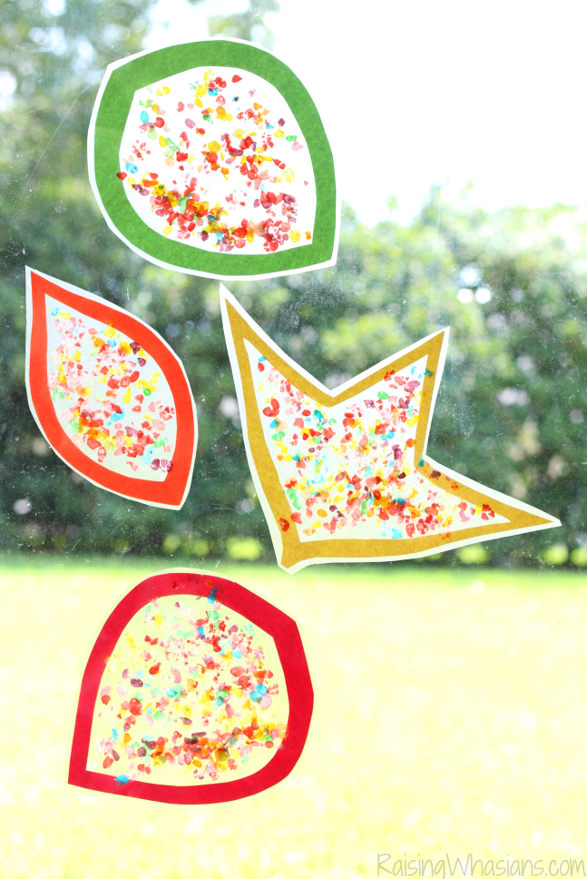 stained glass fall leaves