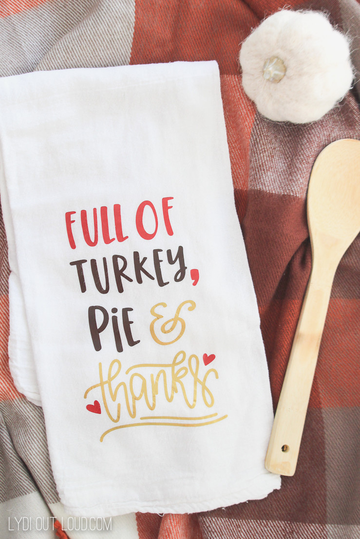 thanksgiving tea towel tutorial