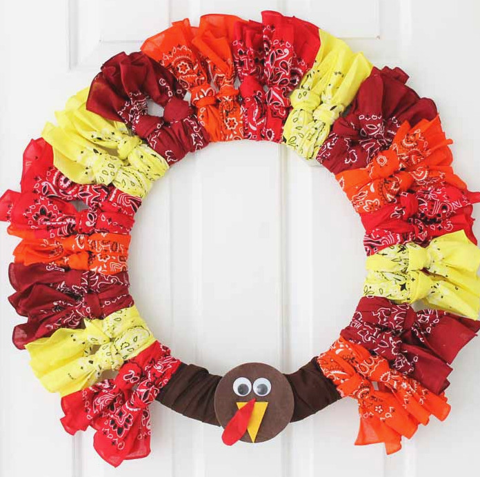 thanksgiving turkey wreath DIY