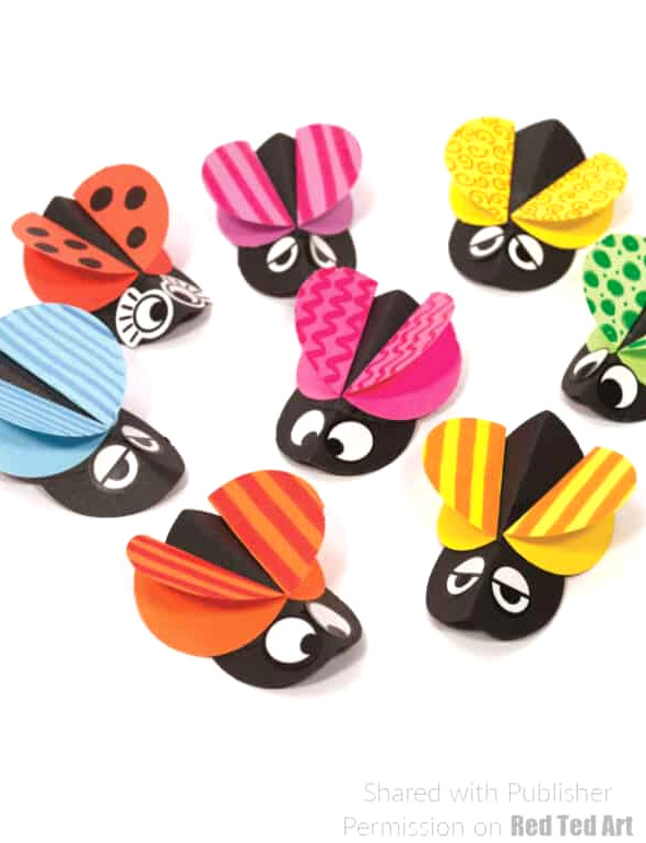 Colorful paper bugs to make with kids this spring or summer