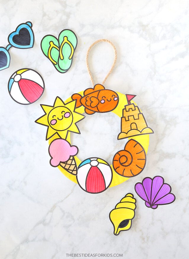 Paper Plate Wreath Craft Summer