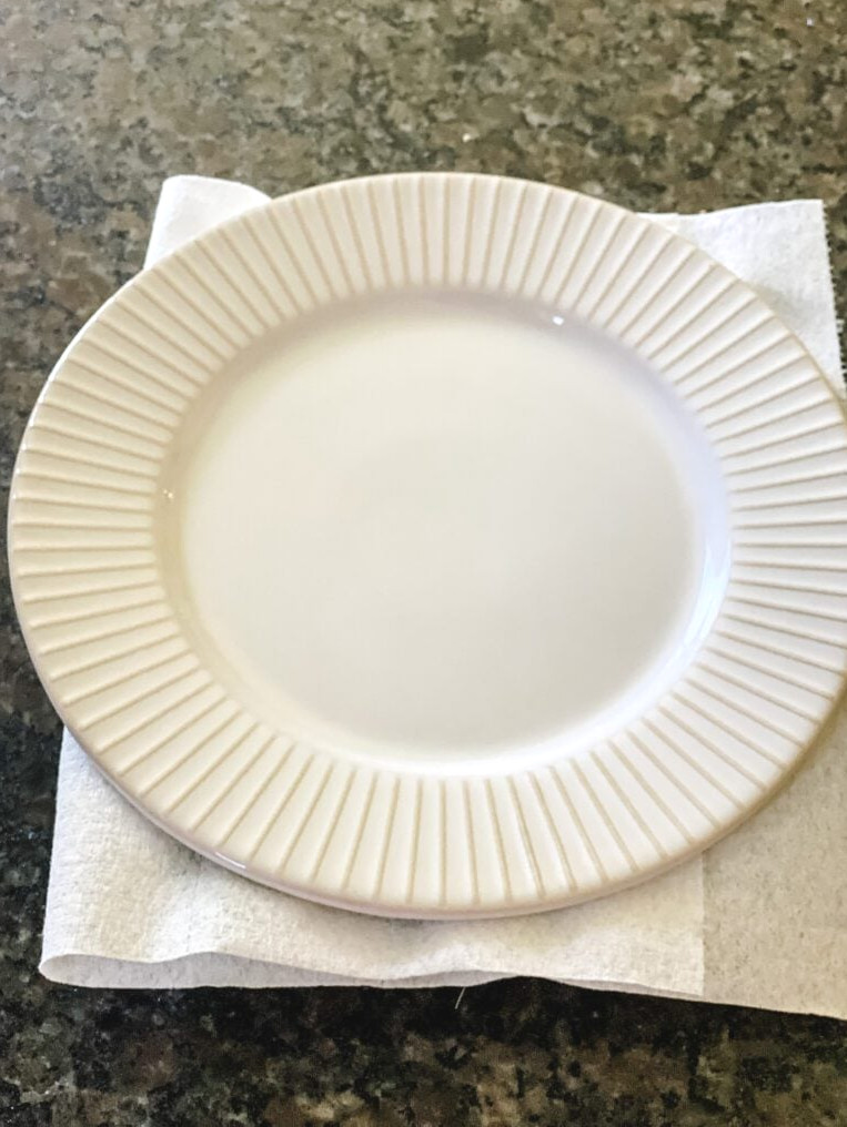 light-colored dinner plate