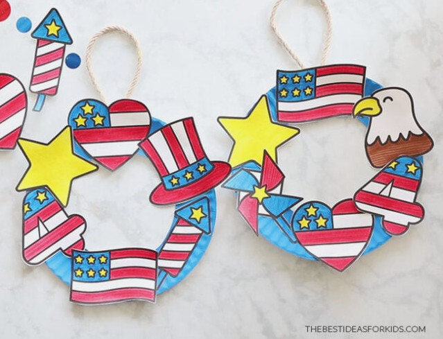 Printable Independence Day Wreath