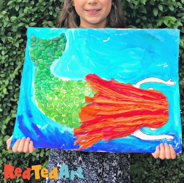 Sea Glass Mermaid Art for Kids